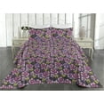 thumbnail image 2 of Ambesonne Lilac Flowers Quilted Bedspread Set 3 Pcs, Nostalgic Boho Jungle, King, Pistachio Green Lavender, 2 of 4