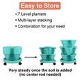 thumbnail image 4 of Whole Sale Deals Vertical Garden Kit - 7-Tier Stackable Planter System with Wheels & Drainage Holes, Perfect for Indoor/Outdoor Vegetable & Herb Gardening, Teal, 4 of 6