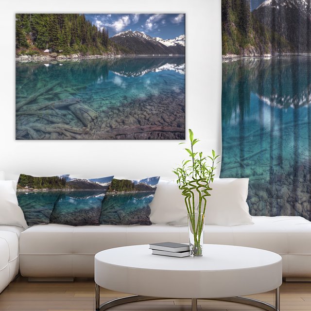 Blue Waters and Mountains - Extra Large Landscape Canvas Art Print