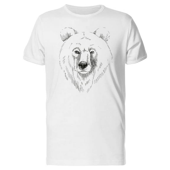 Realistic Bear Head Drawing T-Shirt Men -Image by Shutterstock, Male x-Large