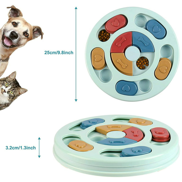 Dog Puzzle Slow Feeder Toy,Puppy Treat Dispenser Slow Feeder Bowl Dog Toy, Dog Brain Games Feeder with Non-Slip, Improve IQ Puzzle Bowl for Puppy 