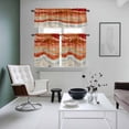 thumbnail image 4 of Burnt Orange Coastal Kitchen Curtains Sets for Windows 36 Inch Length, Summer Beach Nautical Abstract Art Rod Pocket Window Treatments Tier Curtains and Valances Set for Bedroom/Bathroom, 4 of 8