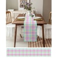 thumbnail image 3 of Pink Blue Table Runner 90 Inches, Buffalo Plaid Checker Modern Gingham Lattice Bed Runner Dresser Scarves Tabletop for Indoor Outdoor Parties/Ceremony/Banquet, 13" x 90", 3 of 8