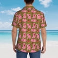 thumbnail image 4 of Honeii Cartoon Pigs Print Men’s Hawaiian Shirt,Classic Button-Down Short Sleeve Shirt, for Beach, Vacation, and Outdoor Activities,Small, 4 of 7