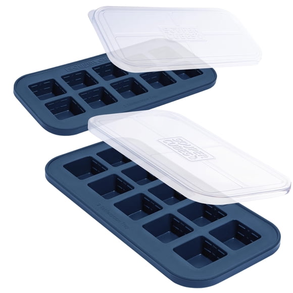 Souper Cubes 2 Tbsp. Silicone Freezer Molds - Perfect for Storing Garlic, Herbs, Ginger, Pesto, Tomato Paste, Lemon Juice, Purees