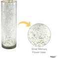 thumbnail image 4 of Hosley Set of 2 Metallic Silver Speckled Finish Glass Floral Vase 12 Inch High. Ideal Gift for Weddings Bridal Spa Meditation Reiki Rose Vase Nautical Settings Led Lantern Votive Garden, 4 of 5