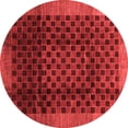 thumbnail image 1 of Ahgly Company Indoor Round Abstract Red Contemporary Area Rugs, 3' Round, 1 of 4