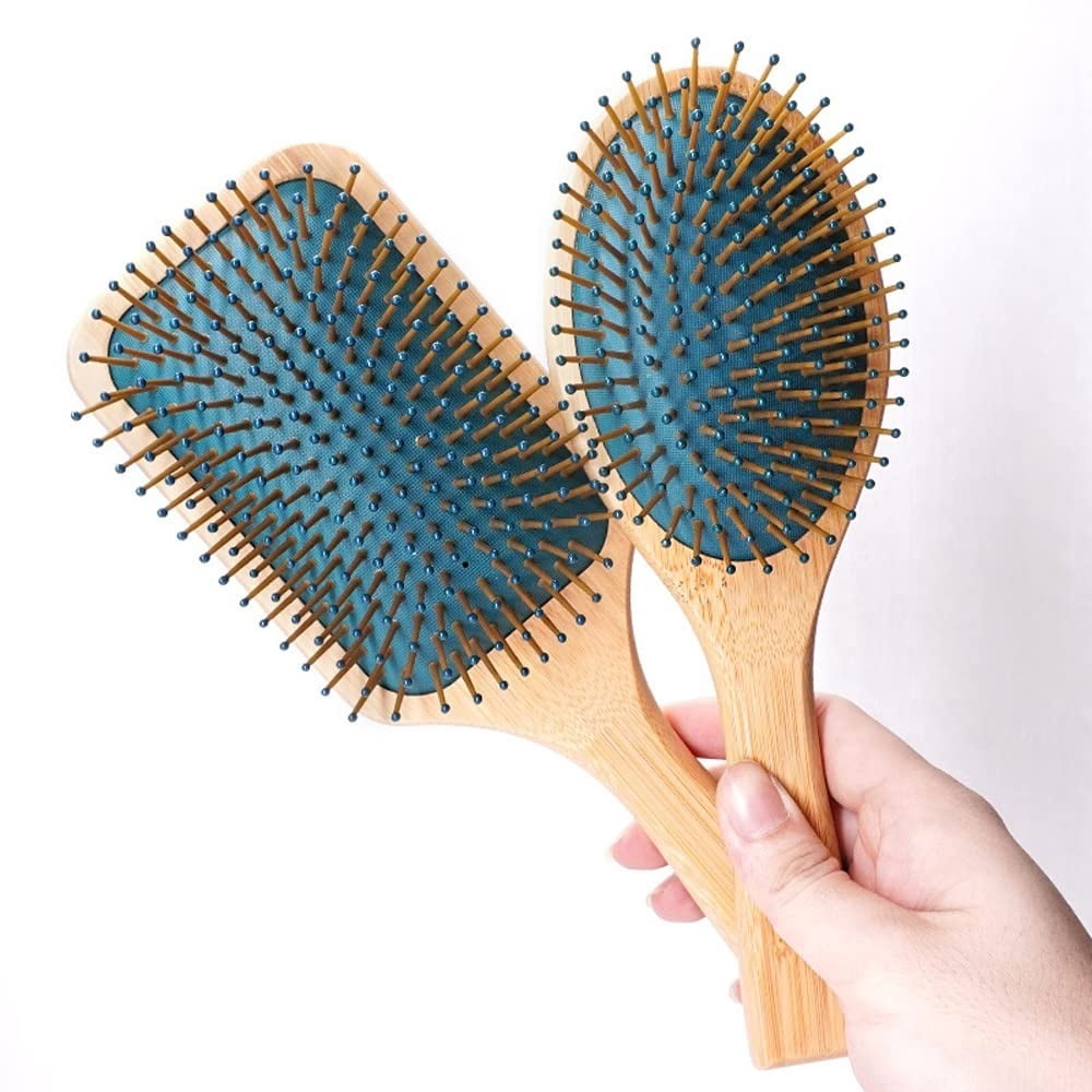 RKXQT Hair Brush, Natural Wooden Bamboo Hair Combs, Massage Comb for Women & Men, Reduce Frizz, Massage Scalp for Straight Curly Wavy Dry Wet Thick or Fine Hair