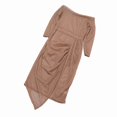thumbnail image 3 of Mujer ceñido al cuerpo largo con hombros descubiertos Color puro ceñido al cuerpo femenino elegante para fiesta ANGGREK Otros, 3 of 7