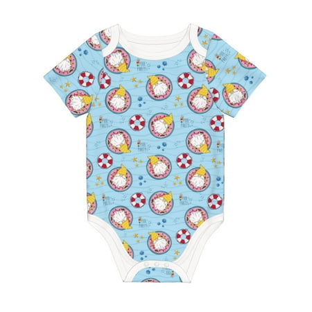 

Matuu Gnome Pool Party for Baby Short-Sleeve Bodysuit Soft Cotton Comfortable and Breathable Perfect for Newborns and Infants