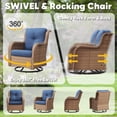 thumbnail image 4 of Gymojoy Outdoor Yellow Wicker Rattan Outdoor Patio 360° Swivel Rocking Glider Chair Set of 4 with High Back and Thick Cushions for Garden, Poolside, Backyard, 4 of 8