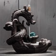 thumbnail image 4 of 1*Back Flow Incense Burner Dragon Ceramic Smoke Waterfall Backflow Incense Burner Censer Home Decor 20*19*10cm, 4 of 7