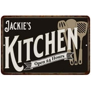 Jackie's Kitchen Sign Metal Wall 8 x 12 High Gloss Metal 208120019238