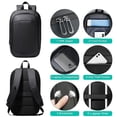 thumbnail image 6 of HEROIC KNIGHT Expandable 15.6" Laptop Backpack for Men, Water‑resistant Computer Backpack for Business Office Collge Travel, Black, 6 of 9