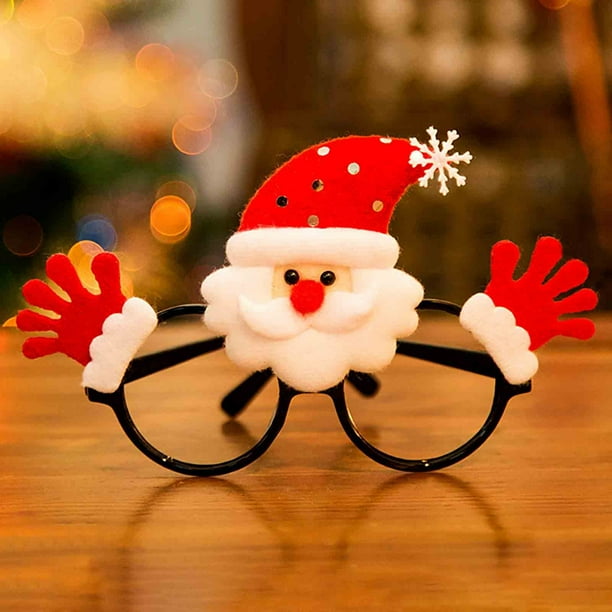 Ganfancp Christmas Decorations Santa Snowman Antler Glasses Gafas Sin Montura Ofertas Flash Liquidación Gafas Sin Montura para Navidad
