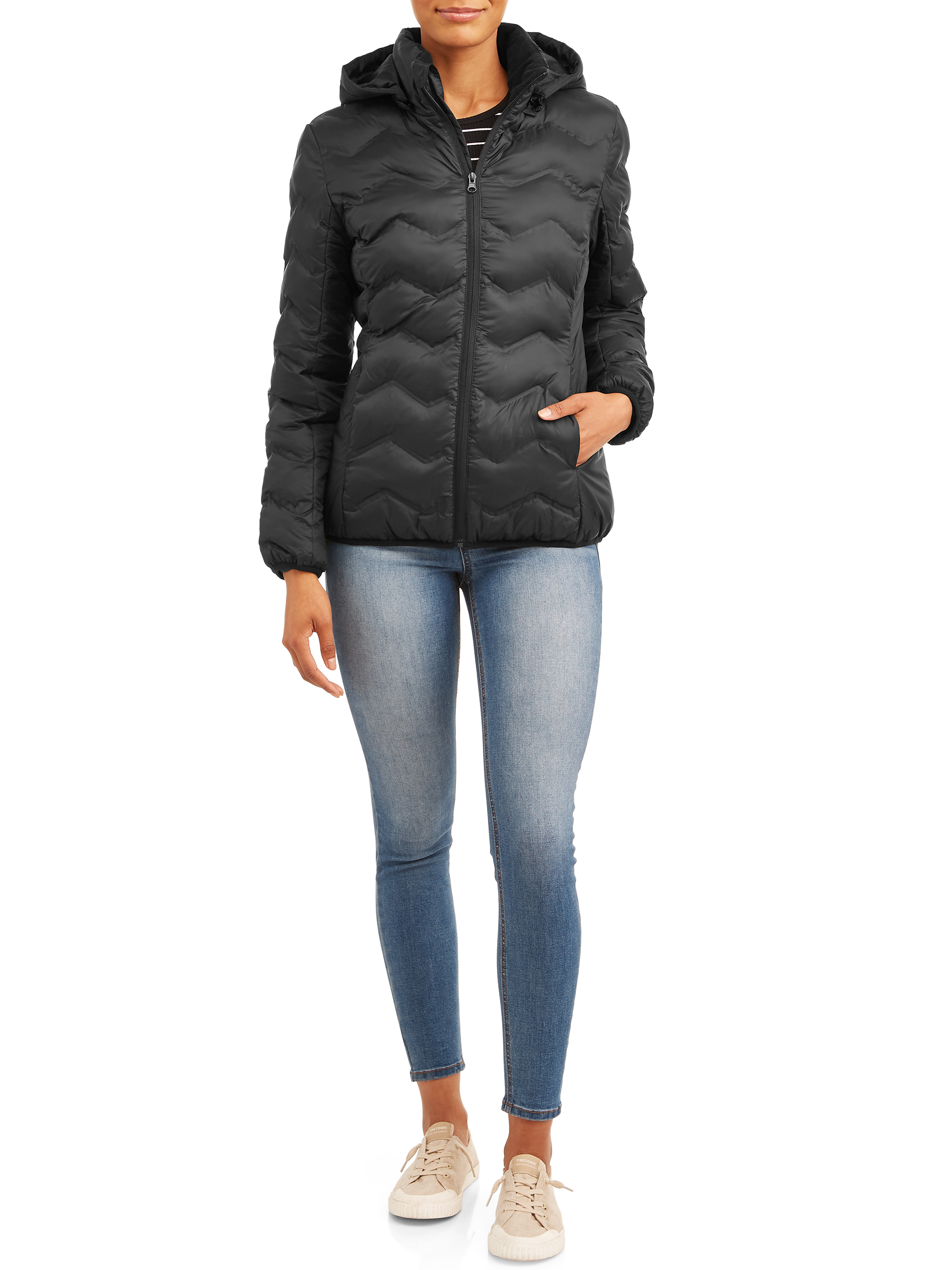 Time and Tru Women's Puffer Coat with Hood - image 2 of 4