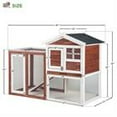 thumbnail image 2 of Topcobe Rabbit Hutch, Wooden House with Removable Tray, Chicken Coop Bunny Cage for Small Animals, 2 of 6