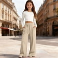 thumbnail image 2 of Glisme Big Girls Athletic Pants Straight Leg Sweatpants With Pockets And Drawstring Autumn Casual Girls Baggy Trousers, 2 of 5