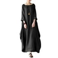 thumbnail image 2 of Winter Fall Dresses for Women Long Sleeve Plus Size Boho Vest Dress Ladies Beach Floral Maxi Kaftan Dress, 2 of 5