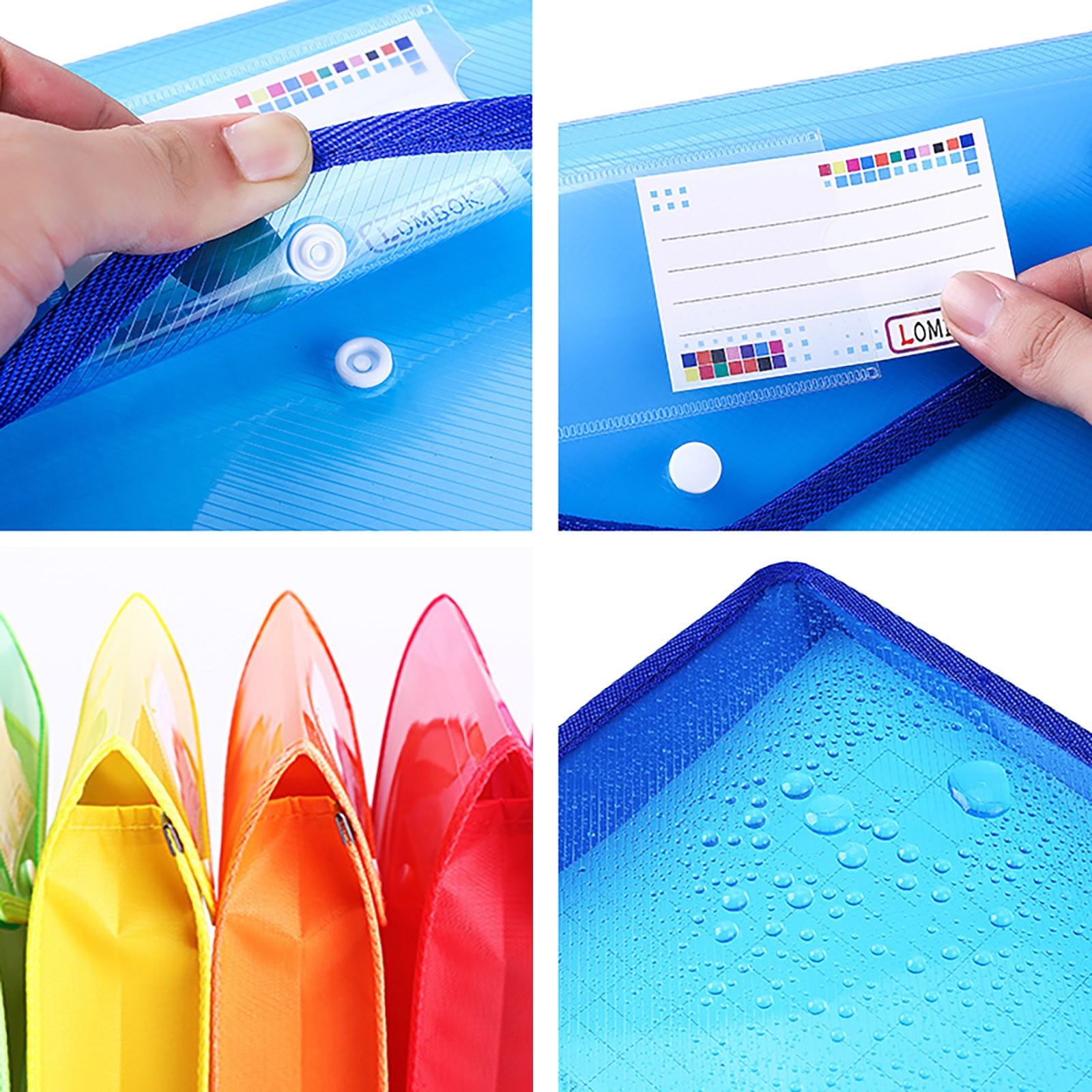 Mfigree Plastic File Folders Legal Size Expandable Document Folder with Snap Button Closure, A4 Expanding File Wallet Envelopes Pouch with Label Pocket, Office & Stationery