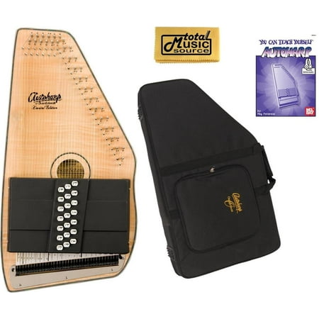 Oscar Schmidt 21 Chord Autoharp, Flame Maple Top, Natural Finish, OS11021FN W/Soft Case, OS11021FN AC448PACK
