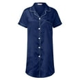 thumbnail image 1 of Gibobby Camisón de algodón para mujer Día de San Valentín Ropa dormir para mujer Camisón satén Mini Slip Chemise Ropa dormir corta Camisones para mujer(Azul oscuro,XL), 1 of 4