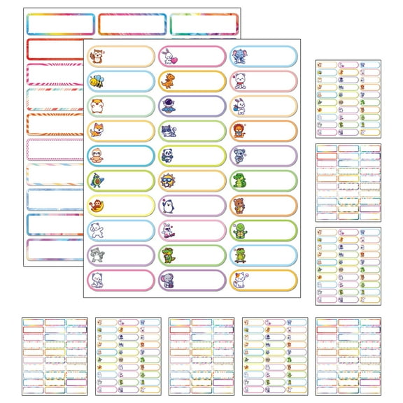 Voiceine 10 Sheets of Name Tag Stickers Writable Name Tags Adhesive Category Tags Self-adhesive Labels Stickers