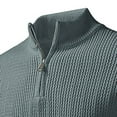 thumbnail image 3 of Miluxas Men's Big Tall Quarter Zip Sweater Mock Neck Pullover Sweaters Fall Winter Casual Knit Pullovers Gray XL(XL), 3 of 5