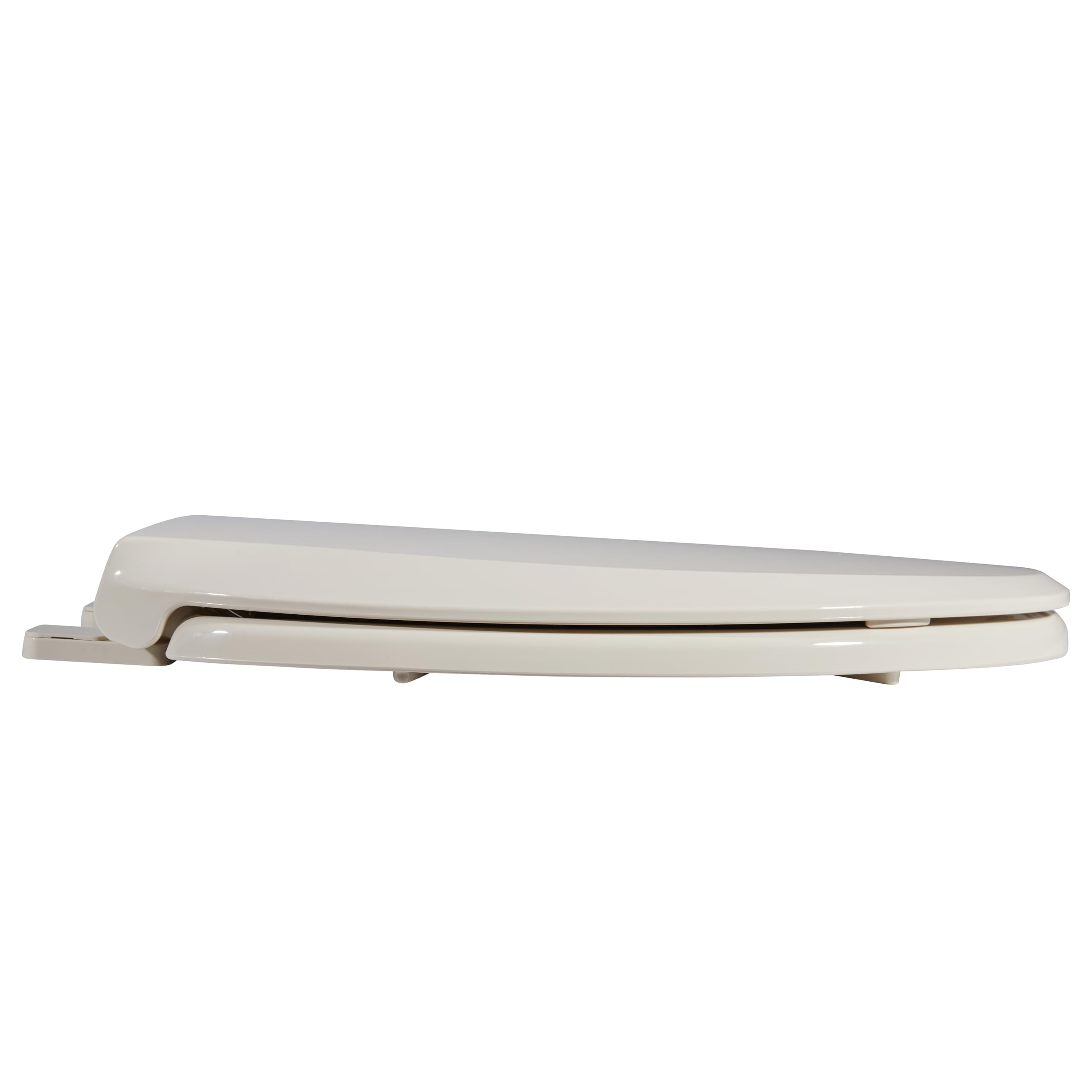 Elongated Almond Toilet Seat for Adult and Child, Built-In Potty Training Seat with Soft Quiet Close Non-Slip Design, Magnetic Kids Seat and Cover for Elongated/Oval Toilets, Easy to Install
