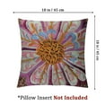 thumbnail image 4 of nygtbtfer , Pink  Punch Hook Pillow with Flower and Fringe, Brown, Natural, Square White, 4 of 7