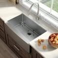 thumbnail image 3 of KRAUS Standart Pro 33" Apron Front Farmhouse 16 Gauge Single Bowl Stainless Steel Kitchen Sink, 3 of 8