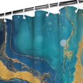 thumbnail image 3 of Blue Gold Wave Marble Pattern Shower Curtain 72"x72" ,Bathroom Decorative Shower Curtains Set with 12 Hooks,Modern Waterproof Washable Shower Curtain, 3 of 6