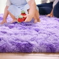 thumbnail image 7 of Junovo Fluffy Oval Rug Soft Tie Dye Area Rugs Shaggy Colorful Carpet Plush Bedside Carpet for Teen Dorm Baby Nursery,2.6 x 5.3ft,Purple, 7 of 7