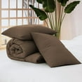 thumbnail image 6 of Full Size Comforter Sets - 3 Pieces Chocolate Brown Comforter Prewashed Soft Lightweight for All Seasons, Fluffy Down Alternative Comforter Full Size with 2 Pillow Shams, 6 of 6