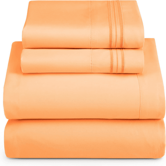 Hltser Hearth & Harbor RV Short Queen Size Sheets - 4 Piece Bed Sheet Set  Hotel  Double Brushed Bed Sheets - Extra Soft Bedding Sheets & Pillowcases  Short Queen  Beige