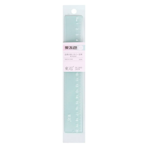 Tanuke Jelly Color Acrylic Ruler 1-Pack, 8" Transparent Straightedge for Student School Office, Scratch-Resistant Boho Stationery Supply