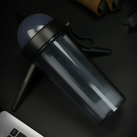 

Portable Dual Straw Separate Drink Water Beverage Bottle Couples Straw Bottle Leakage Proof New