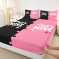 thumbnail image 3 of jejeloiu Mr And Mrs Twin Sheet Sets,Couple Gifts Twin Fitted Sheet,Pink Black Flat Sheet For Men Women,Super Cozy Room Decor,3-Piece, 3 of 7