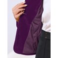 thumbnail image 4 of INSPIRE CHIC Velvet Blazer for Women Long Sleeve Notch Lapel Button Vintage Work Office Blazers with Pockets XL Purple, 4 of 5