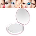thumbnail image 3 of Espejo de bolsillo recargable, LED Espejo compacto recargable, mini espejo de bolsillo LED Espejo de maquillaje portátil Espejo de maquillaje recargable Herramienta cosmética de aumento 2 veces Amonsee No, 3 of 6