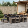 thumbnail image 1 of vidaXL 13 Piece Garden Dining Set with Cushions Grey Poly Rattan, 1 of 5