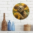 thumbnail image 3 of Sloths and Sunflowers Round Wall Clock Silent Analog Battery Operated Gold Pointer Home Decor 9.84" Diameter, 3 of 11