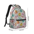 thumbnail image 2 of Rateoe Skull and Flowers Pattern Durable Student Backpack Laptop Bag- Ergonomic Design, Waterproof Twill Fabric - Ideal for School, Travel, and Outdoor Activities, 2 of 6