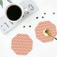 thumbnail image 5 of Disketp Donuts With Pink Glaze Funny Coasters,6 Pcs Leather Coasters with Holder, Perfect Housewarming Hostess Gifts,Protect Furniture from Water Marks Scratch and Damage,Octagon, 5 of 7