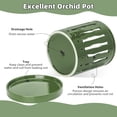 thumbnail image 5 of EFISPSS 6" Ceramic Plant pot with Vertical Flutes–Evergreen，Orchid Pots with hole and drainage Tray, 5 of 6