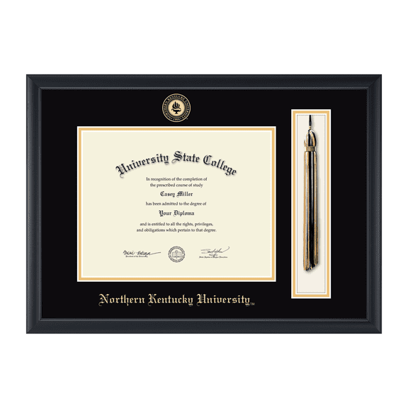 Framerly - NKU Tassel Diploma Frame with Black and Yellow Mat