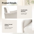 thumbnail image 6 of Tina's Home 50" Farmhouse Loveseat Sofa with Slope Arms and Solid Wood Bobbin Legs for Living Room, Ivory, 6 of 7