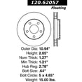 thumbnail image 2 of Centric Parts 120.62057 Premium Brake Rotor with E-Coating Fits select: 1998-2005 BUICK LESABRE, 1997-2005 BUICK CENTURY, 2 of 2