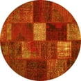 thumbnail image 1 of Ahgly Company Machine Washable Indoor Round Patchwork Yellow Transitional Area Rugs, 6' Round, 1 of 4