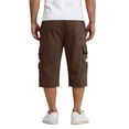 thumbnail image 6 of Long Shorts for Men Below Knee Elastic Wasit Cargo Short Pants Lightweight 3/4 Running Hiking Shorts with Pockets,Coffee,M, 6 of 6